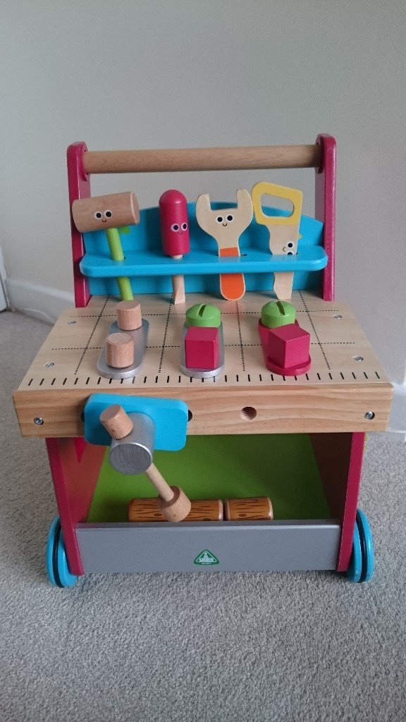 elc wooden activity workbench walker